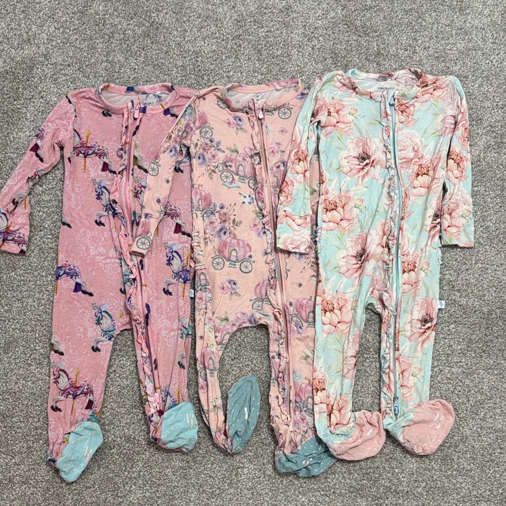 Posh Peanut Pink and Blue Kids Pajamas Set